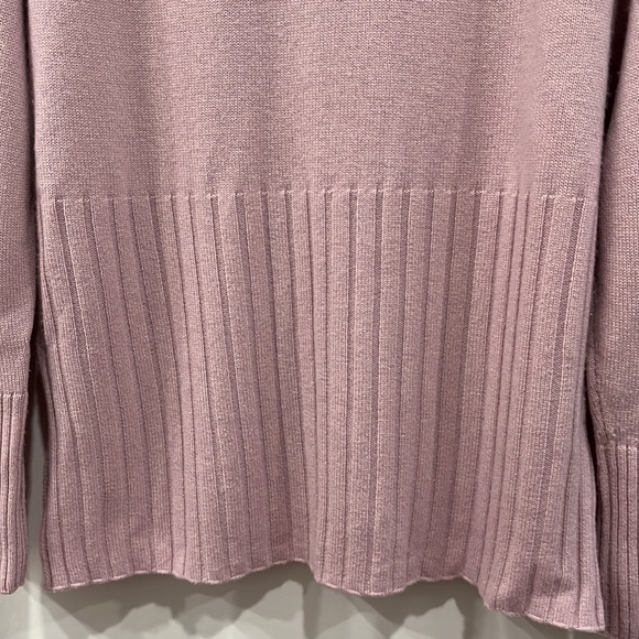 Repeat Cashmere Wide Ribbed Turtleneck Sweater in Dusty Pink Cashmere Wool S - Picture 15 of 16
